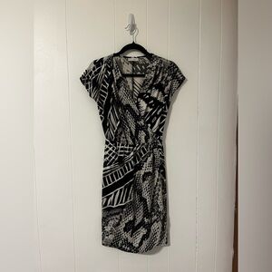 Chico's Black and White Wrap Sheath Dress